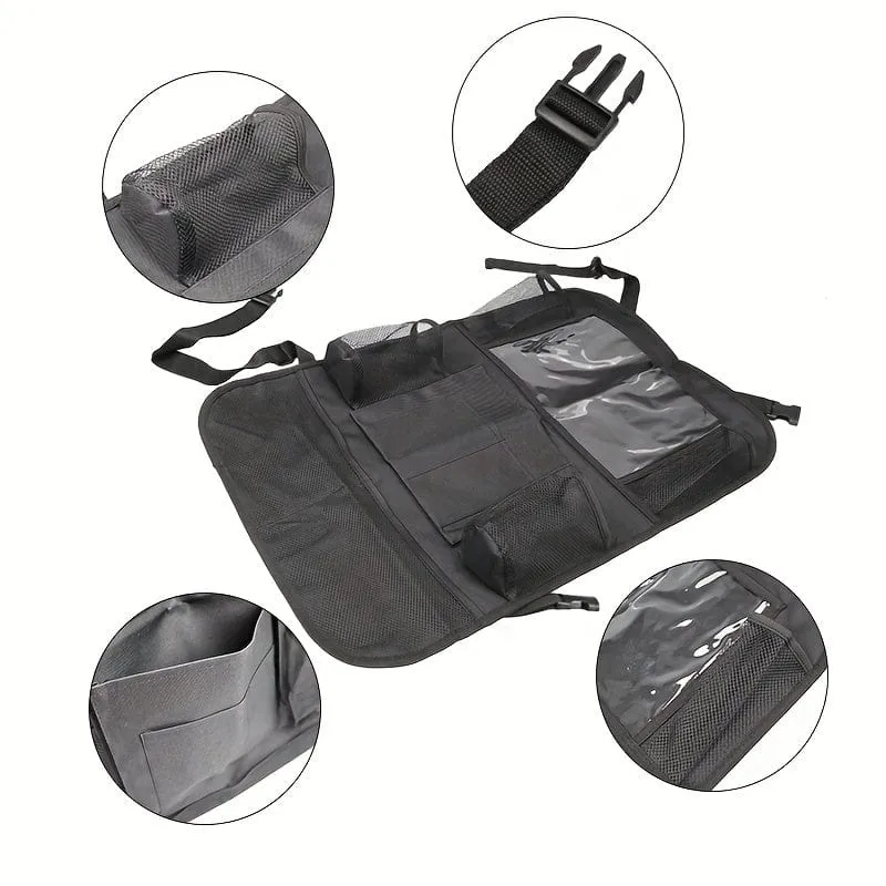 1 Stück Auto-Organizer und Aufbewahrung – Autositz-Organizer mit transparenter 10.5-Zoll-Tablet-Tasche, Auto-Organizer mit 9 Taschen, Autozubehör