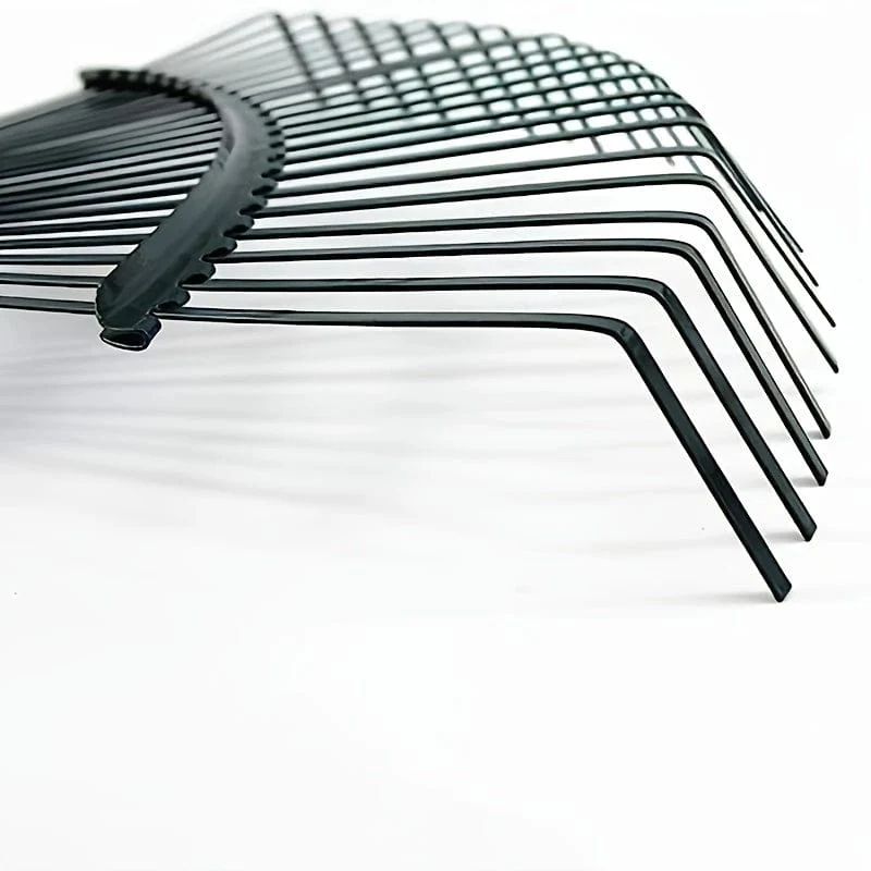 1 Stück Rasenrechen, Laubschaufelrechen, Besen aus Edelstahl, lindert Ermüdungserscheinungen, tragbare Gartengeräte, leicht zu reinigen, Grasrechen, 40.13 cm x 41.91 cm (ohne Griff)