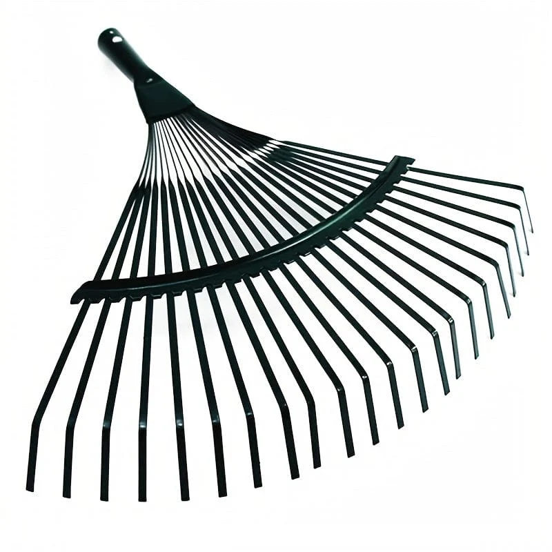 1 Stück Rasenrechen, Laubschaufelrechen, Besen aus Edelstahl, lindert Ermüdungserscheinungen, tragbare Gartengeräte, leicht zu reinigen, Grasrechen, 40.13 cm x 41.91 cm (ohne Griff)