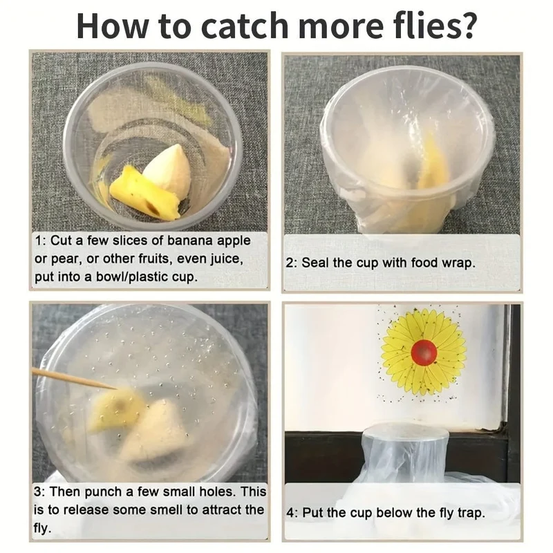 6 Stück, Fenster-Fliegenfallen für den Innenbereich, Sonnenblumen-Fliegenfänger, Fenster-Fliegenaufkleber, klebrige Fenster-Insektenfalle für den Innen- und Außenbereich, Insektenfallen für den Innen- und Außenbereich, Innen- und Außenbereich, Haus, Küche, Pflanzen, Bäume, fliegende Insekten, Schädlingsbekämpfung
