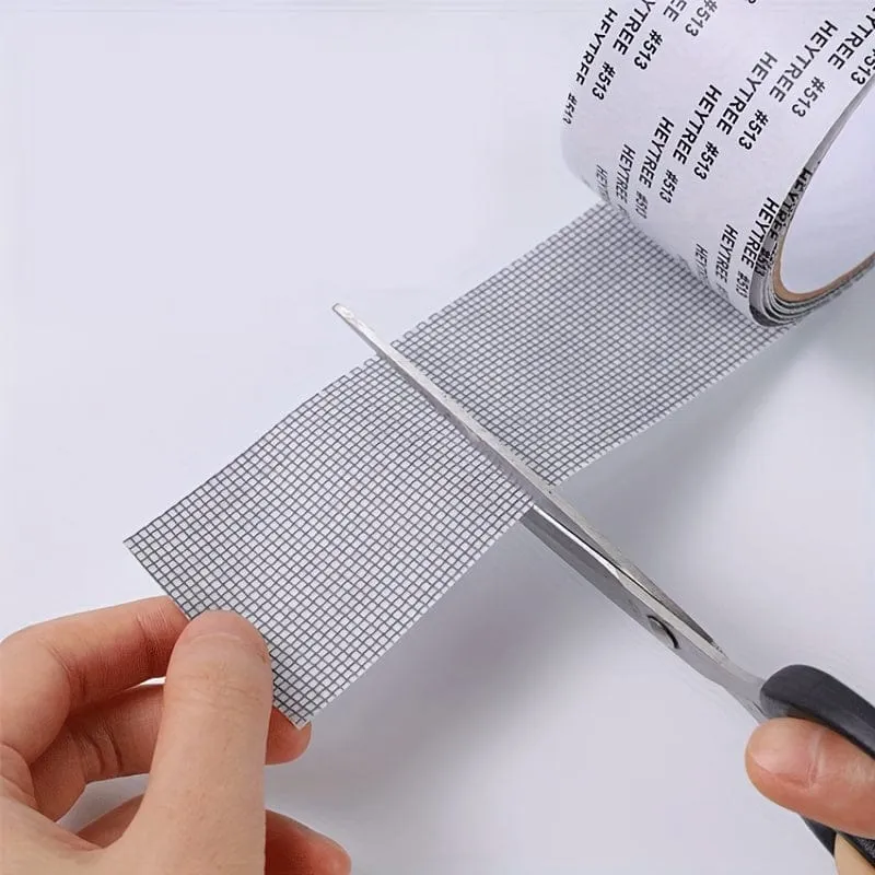1 Rolle Fensterscheiben-Reparaturband, selbstklebendes Netzband zum Abdecken von Fenstertür-Risslöchern, Bildschirm-Patch-Reparaturset