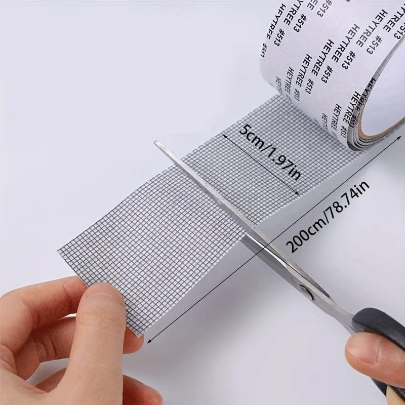 1 Rolle Fensterscheiben-Reparaturband, selbstklebendes Netzband zum Abdecken von Fenstertür-Risslöchern, Bildschirm-Patch-Reparaturset