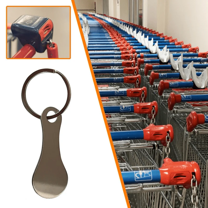 3 Stück Metall-Aluminium-Legierung Einkaufswagenchip Schlüsselanhänger Schlüsselanhänger – Entsperren Sie Ihren Lebensmitteleinkaufswagen und Zubehör für Ihre Urlaubspartys.
