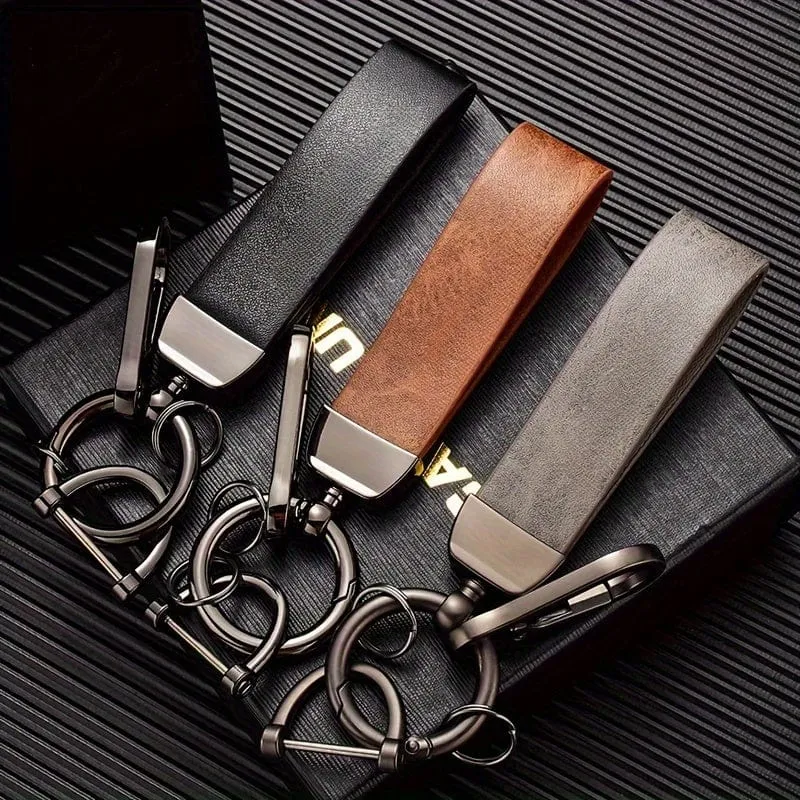 Kreative einfache Mode Schlüsselanhänger Anhänger Coole Schlüsselanhänger Ring Hand Seil Tasche Ornament High-End Retro PU Leder Schlüsselanhänger hängende Schnalle Schlüsselzubehör
