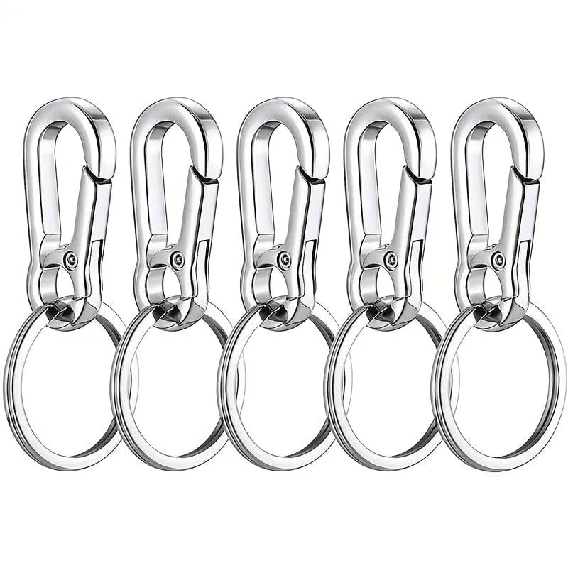 5 teile/satz Kreative Metall Schlüsselbund Einfache Legierung Frühling Schlüssel Kette Ring DIY Design Für Auto Motorrad Home Schlüssel Halter Dekorationen silber