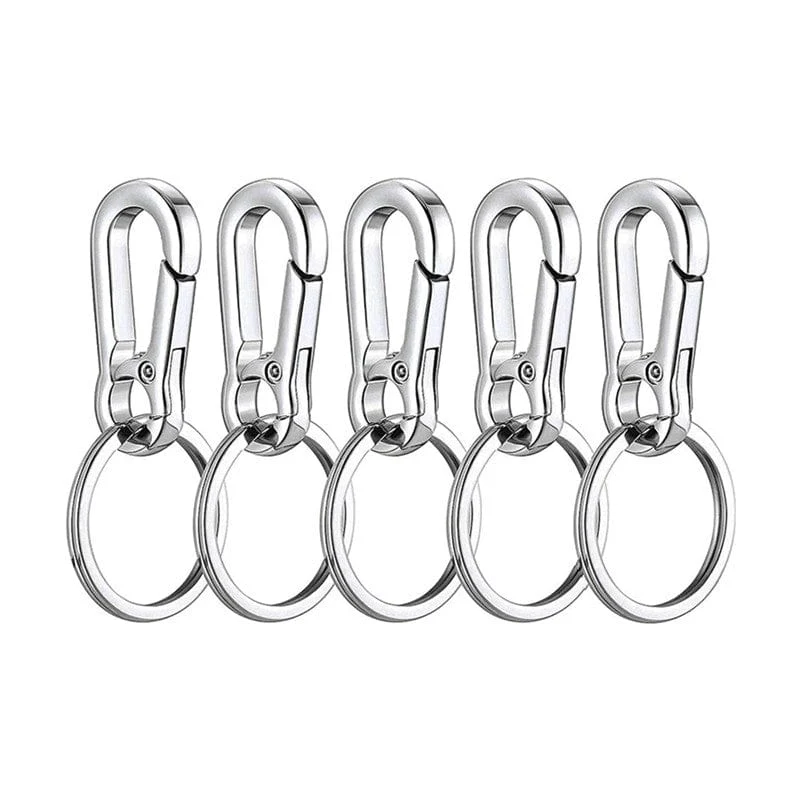 5 teile/satz Kreative Metall Schlüsselbund Einfache Legierung Frühling Schlüssel Kette Ring DIY Design Für Auto Motorrad Home Schlüssel Halter Dekorationen silber