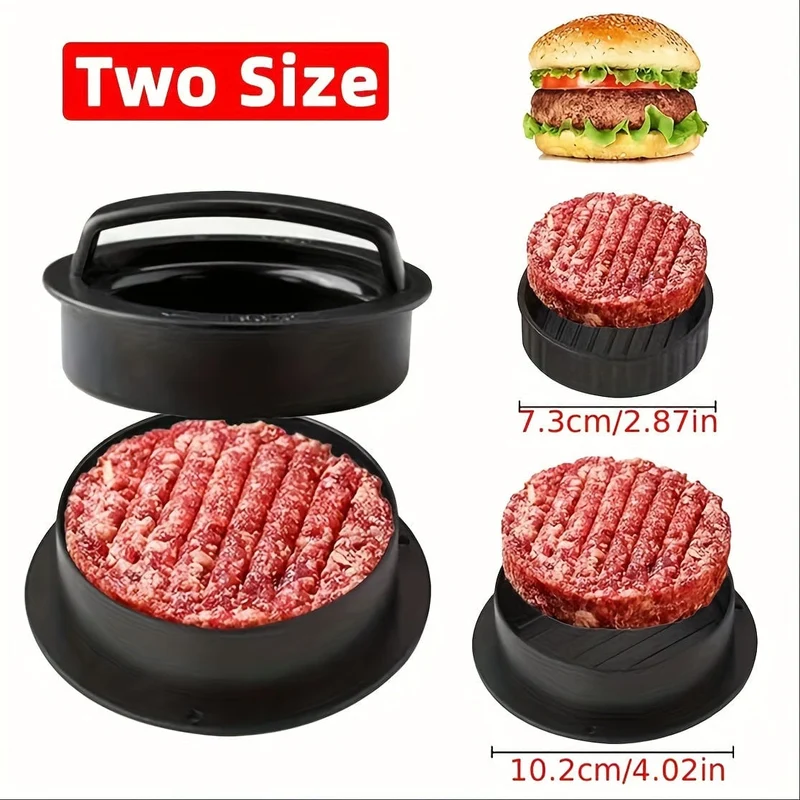 1 Set Hamburgerpresse, Patty-Maker, 3-in-1-Antihaft-Form für gefüllte Burger, Rindfleisch-Patties und Slider, BBQ-Grillzubehör, für verschiedene frische, köstliche gefüllte Burger, Slider-Burger, Rindfleisch-Burger, Antihaft-Fleisch.