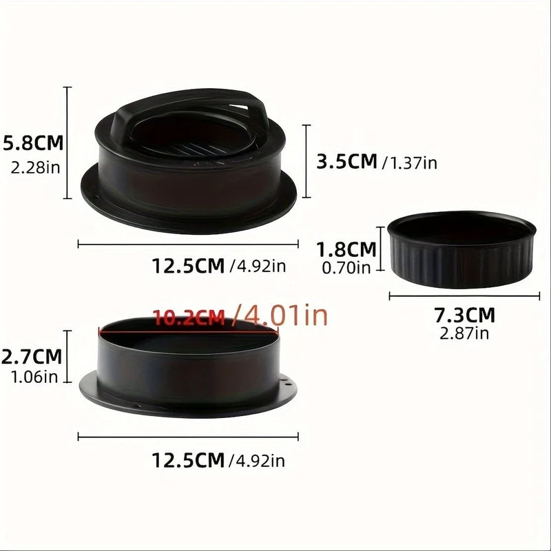 1 Set Hamburgerpresse, Patty-Maker, 3-in-1-Antihaft-Form für gefüllte Burger, Rindfleisch-Patties und Slider, BBQ-Grillzubehör, für verschiedene frische, köstliche gefüllte Burger, Slider-Burger, Rindfleisch-Burger, Antihaft-Fleisch.
