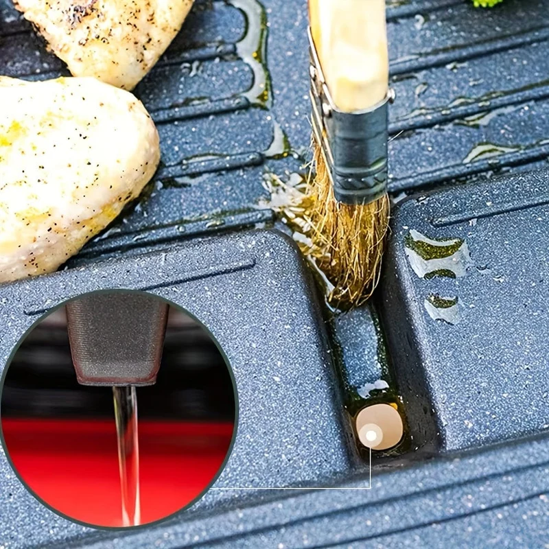 1 Stück, BBQ-Grillplatte, antihaftbeschichtete Backform zum Kochen im Freien, rechteckige Grillpfanne aus Metall für den Haushalt, rauchfrei und leicht zu reinigen, perfekt für Grillen, Camping und Picknicks, Grillzubehör, Grillzubehör