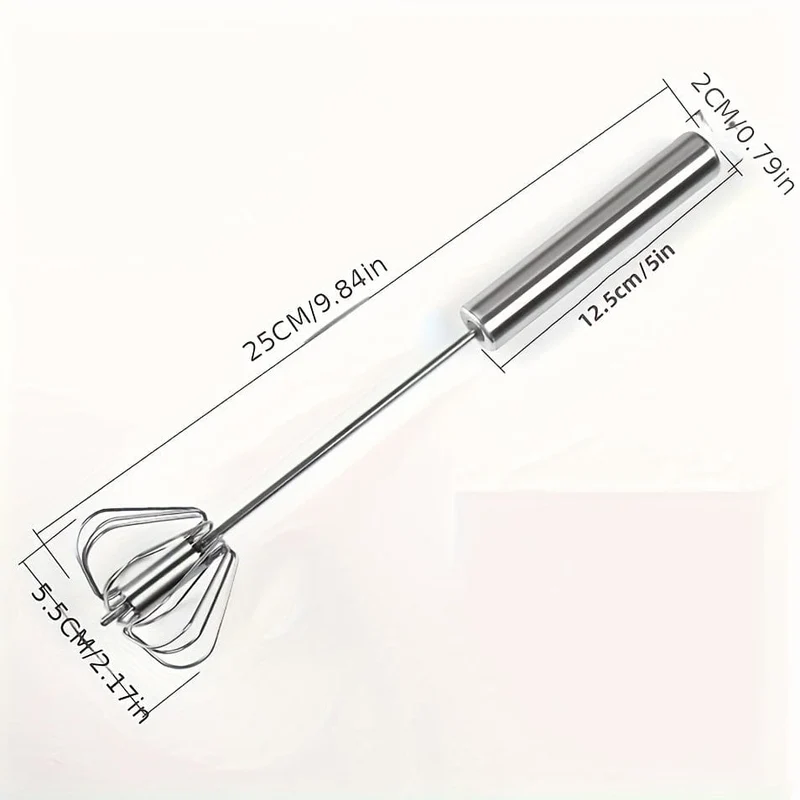 1-teiliger halbautomatischer Schneebesen-Mixer aus Edelstahl: Mit Leichtigkeit köstliche Leckereien zubereiten!