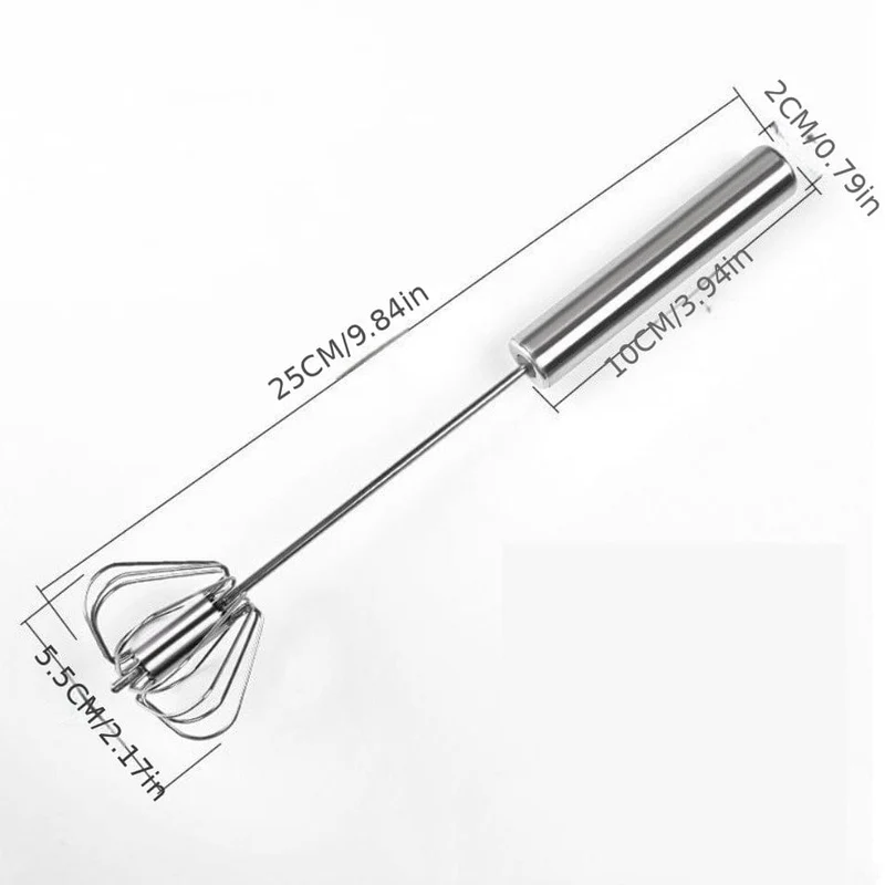 1-teiliger halbautomatischer Schneebesen-Mixer aus Edelstahl: Mit Leichtigkeit köstliche Leckereien zubereiten!