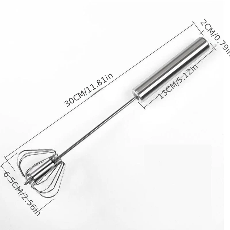 1-teiliger halbautomatischer Schneebesen-Mixer aus Edelstahl: Mit Leichtigkeit köstliche Leckereien zubereiten!