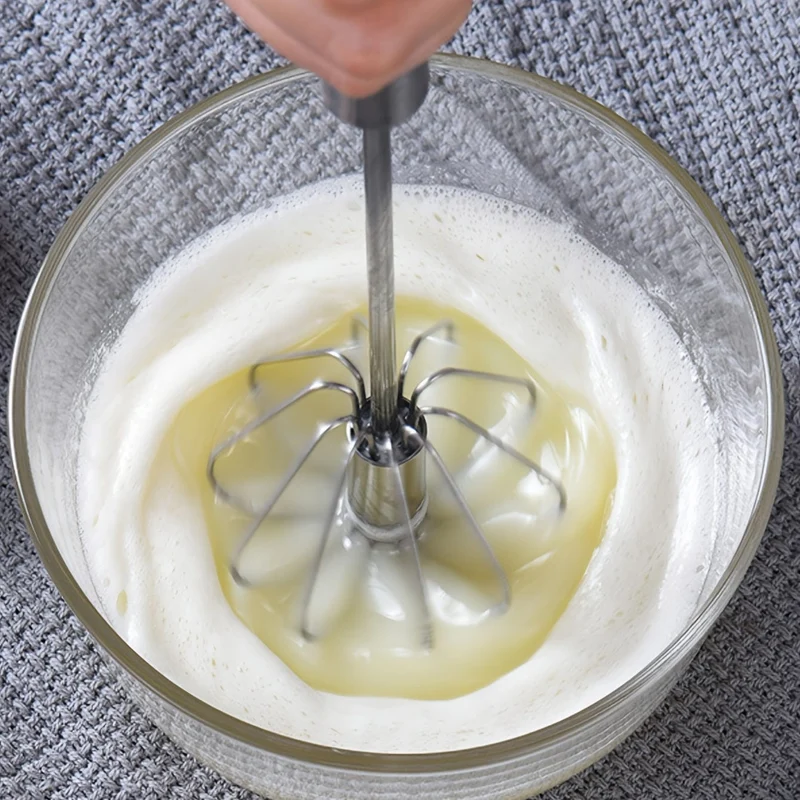 1-teiliger halbautomatischer Schneebesen-Mixer aus Edelstahl: Mit Leichtigkeit köstliche Leckereien zubereiten!