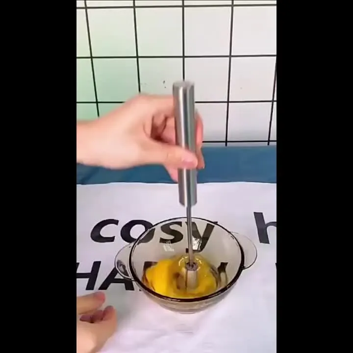 1-teiliger halbautomatischer Schneebesen-Mixer aus Edelstahl: Mit Leichtigkeit köstliche Leckereien zubereiten!