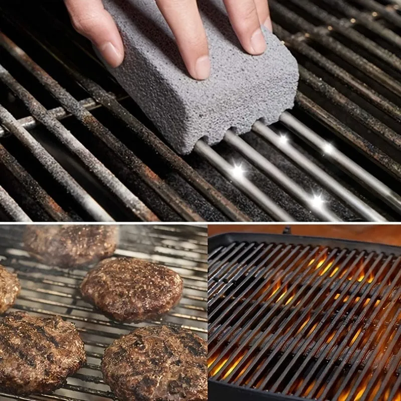 1 Stück/3 Stück/6 Stück, Grill-Reinigungsstein-Block, ökologischer Grill-Reinigungsstein, Entkalkungs-Reinigungsstein, zum Entfernen von Flecken, Grillroste, Flachkocher, Haushalts-Reinigungstopfbürste, Herdbürste, Küche.