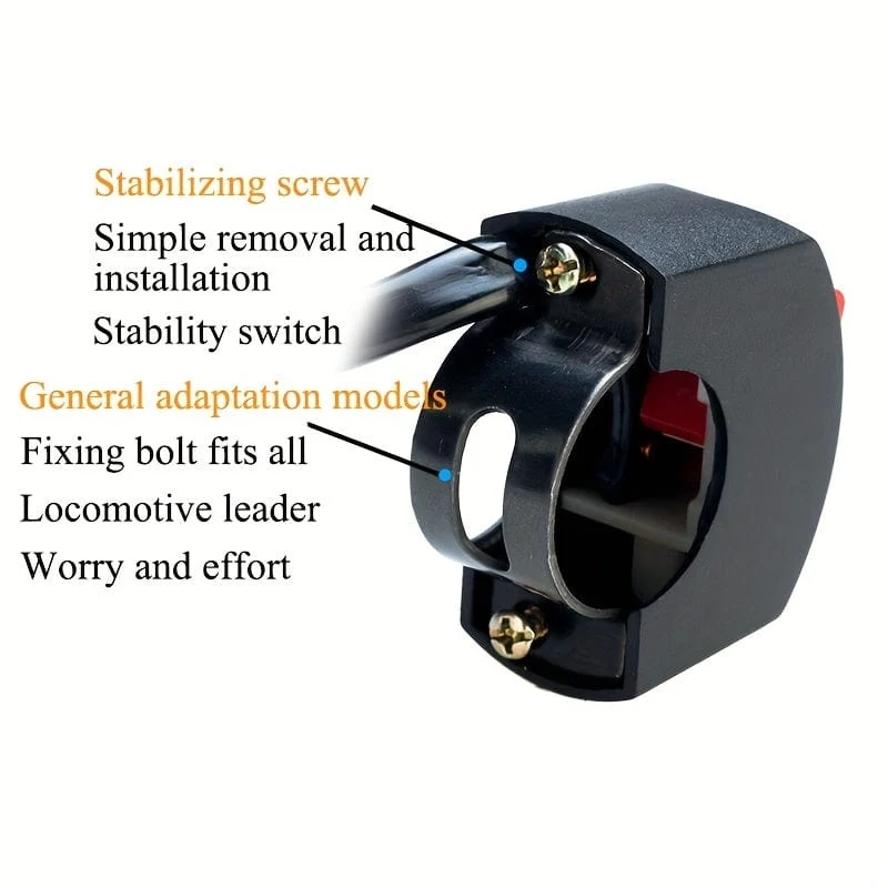 1 Stück Universal-Motorrad-Lenkerschalter 2.54 cm2.54 / 2.54 cm2 Ein-/Aus-Knopf-Anschluss für Roller Motocross ATV 12 V Scheinwerferschalter Motorradzubehör