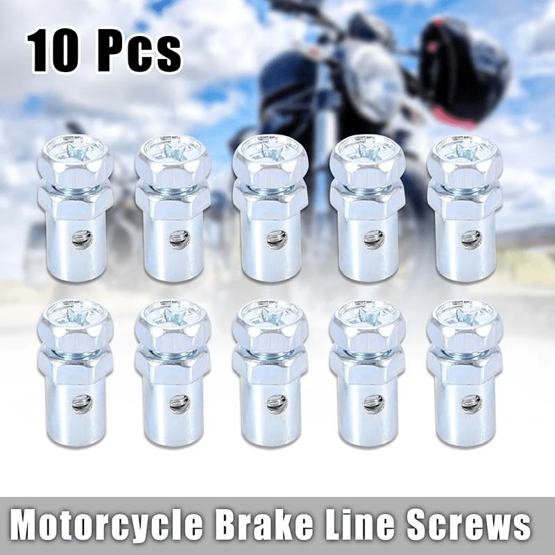 6 Stück Universal-Motorrad-Bremsleitungs-Draht-Schlauch-Befestigungsschrauben – sicher und lötfrei.