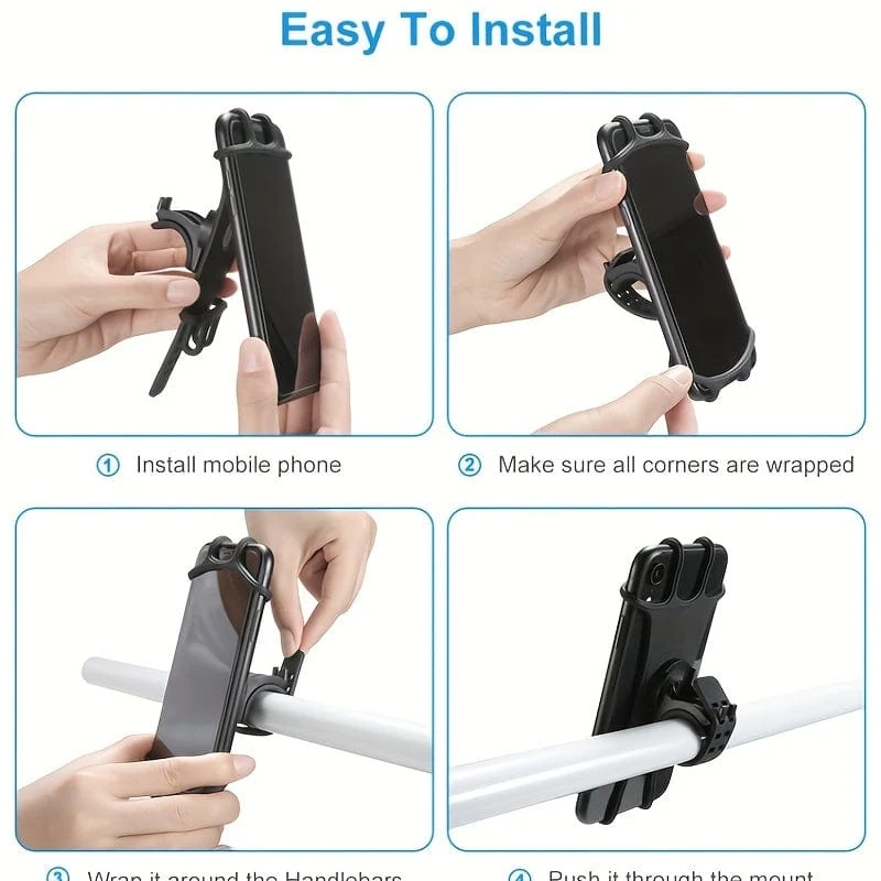 Fahrrad Motorrad Handyhalter Einstellbare 360 ​​Rotation Silikon Fahrrad Handyhalter Telefon Zubehör Handyhalter Fahrrad