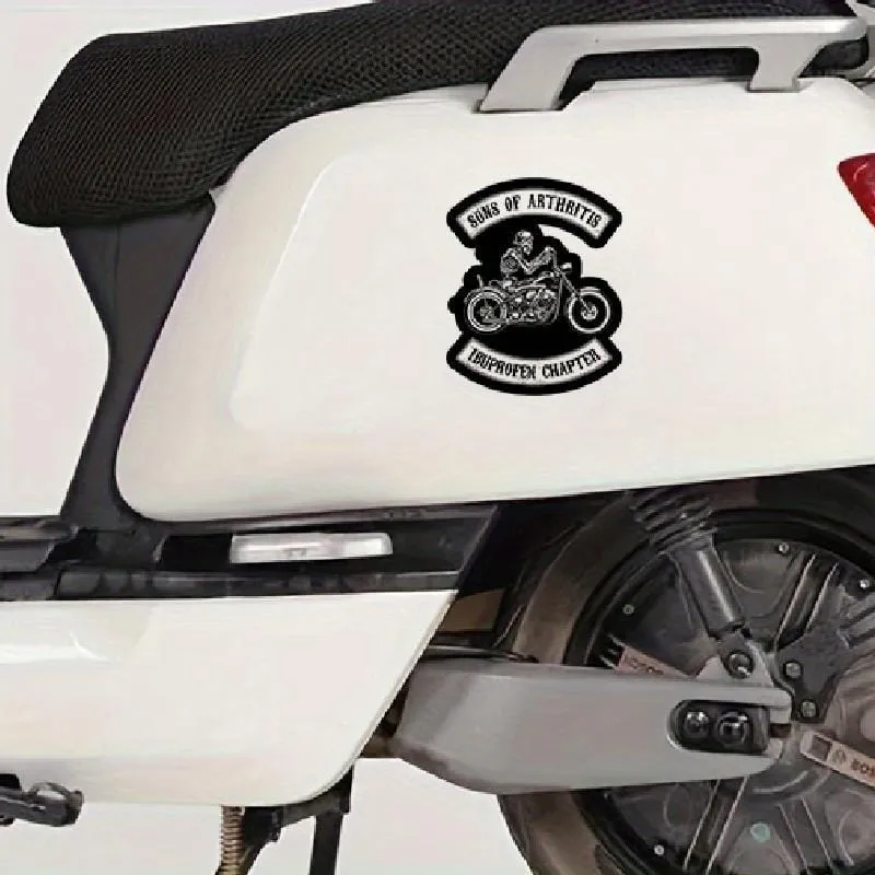 Sons Of Arthritis Ibuprofen Kapitel Lustiger Motorrad-Schädel-Autoaufkleber für Laptop, Flasche, LKW, Telefon, Motorrad, Fahrzeug, Farbe, Fenster, Wand, Tasse, Fischerboot, Skateboard, Aufkleber, Autozubehör