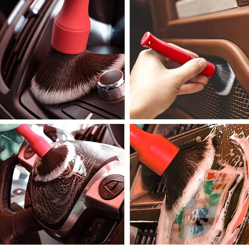 Auto-Bürste, ultraweiche Detaillierungsbürste, superweiche Auto-Innen-Detail-Bürste mit synthetischen Borsten, Auto-Armaturenbrett-Staubtuch-Bürste