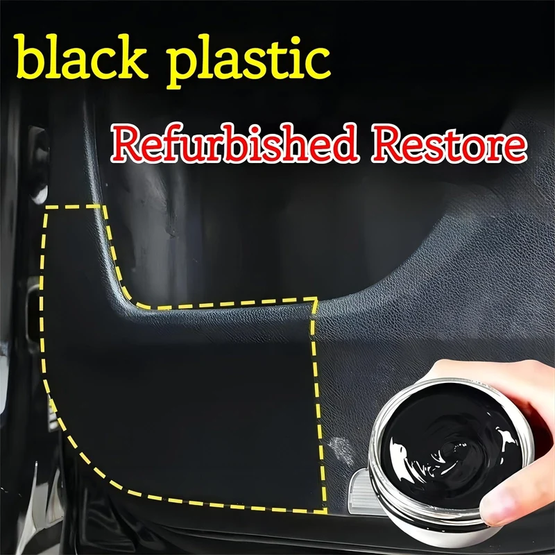 1 Stück 30 ml Auto-Kunstleder- und Kunststoff-Reparaturcreme, bringt ein schwarz glänzendes Auto-Pflegeprodukt zurück, das Kunstleder wiederherstellt, das Auto poliert und die Beschichtung erneuert