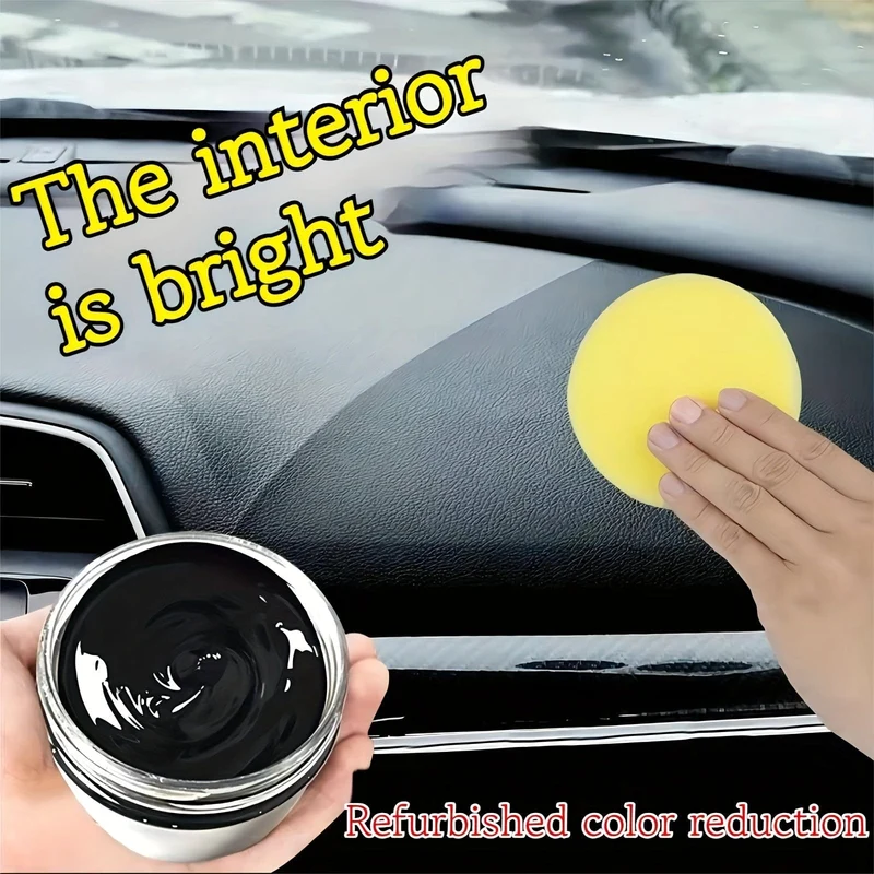 1 Stück 30 ml Auto-Kunstleder- und Kunststoff-Reparaturcreme, bringt ein schwarz glänzendes Auto-Pflegeprodukt zurück, das Kunstleder wiederherstellt, das Auto poliert und die Beschichtung erneuert