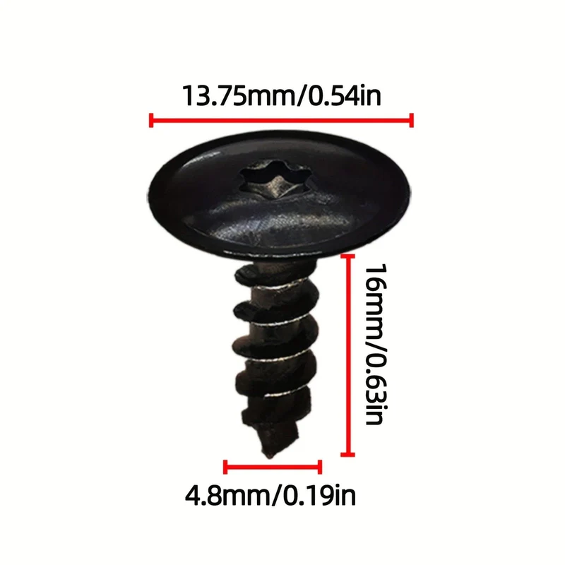 10/20 Stück 5 mm schwarze Torx-Schraube Automotor unter der Abdeckung Spritzschutz selbstschneidende Schrauben für AUDI A4 A3 A5 A6 A7 A8 Q5 FÜR VW Zubehör Automobil