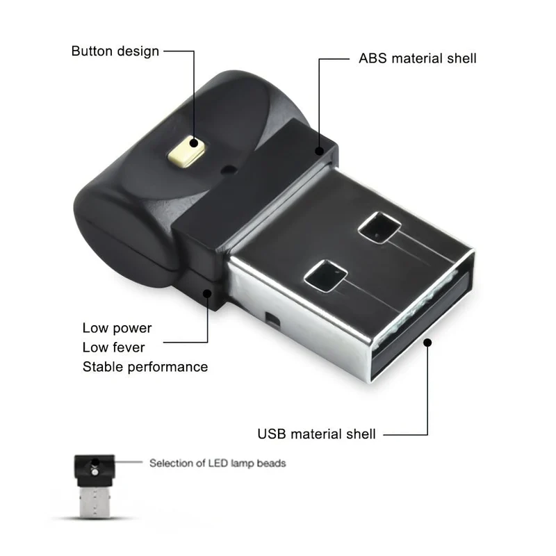 Auto Mini USB Sieben Farbe Einstellbar Farbe Dekorative Umgebungs Licht Weiches Licht Atmosphäre Lampe