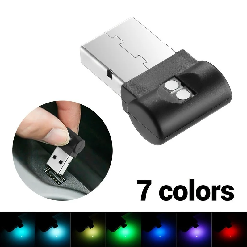 Auto Mini USB Sieben Farbe Einstellbar Farbe Dekorative Umgebungs Licht Weiches Licht Atmosphäre Lampe