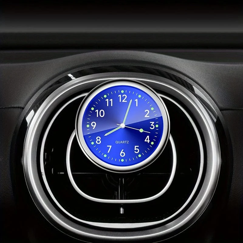 1 Stück leuchtende dekorative Uhr, Autouhr, Mini-Quarz-Analoguhr im Armaturenbrett, Zeit zum Aufkleben, Uhr für Autodekoration, exklusiv für High-End-Autos