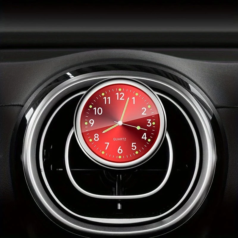 1 Stück leuchtende dekorative Uhr, Autouhr, Mini-Quarz-Analoguhr im Armaturenbrett, Zeit zum Aufkleben, Uhr für Autodekoration, exklusiv für High-End-Autos