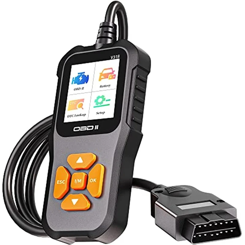 Auto-OBD2-Scanner, Motorlicht-Fehlercode-Lesegerät, Batteriespannung-Lesegerät für alle Fahrzeuge mit OBD-II-Protokoll seit 1996, Farbbildschirm V318