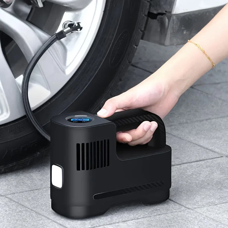 1 Stück tragbare Luftkompressorpumpe, kabelgebundener digitaler Reifenfüller, Auto-Luftpumpe, für Auto-Motorrad-LED-Leuchten Reifenfüller