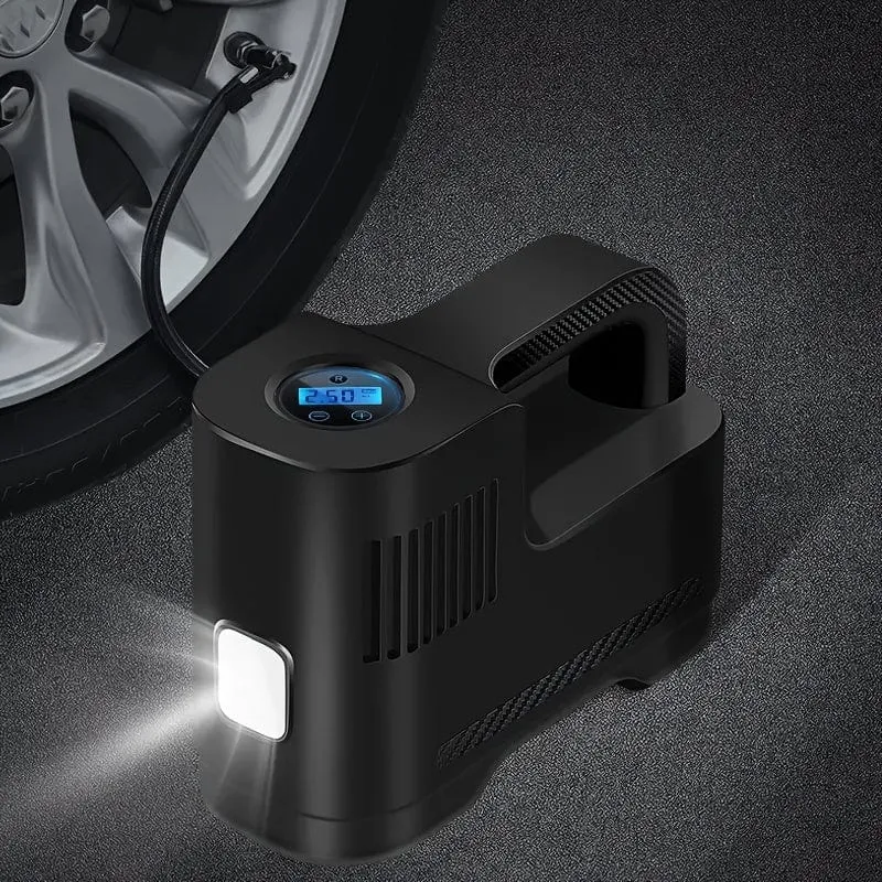 1 Stück tragbare Luftkompressorpumpe, kabelgebundener digitaler Reifenfüller, Auto-Luftpumpe, für Auto-Motorrad-LED-Leuchten Reifenfüller