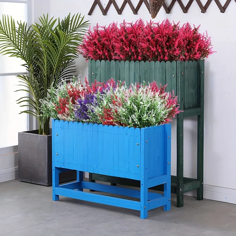 10 Bündel künstliche Lavendelblüten für den Außenbereich, UV-beständig, Kunstblumen, kein Verblassen, künstliche Kunststoffpflanzen, Garten, Veranda, Fensterkasten, Dekoration für drinnen und draußen, hängende Pflanzgefäße, Zuhause, Küche, Büro, Hochzeit, Gartendekoration