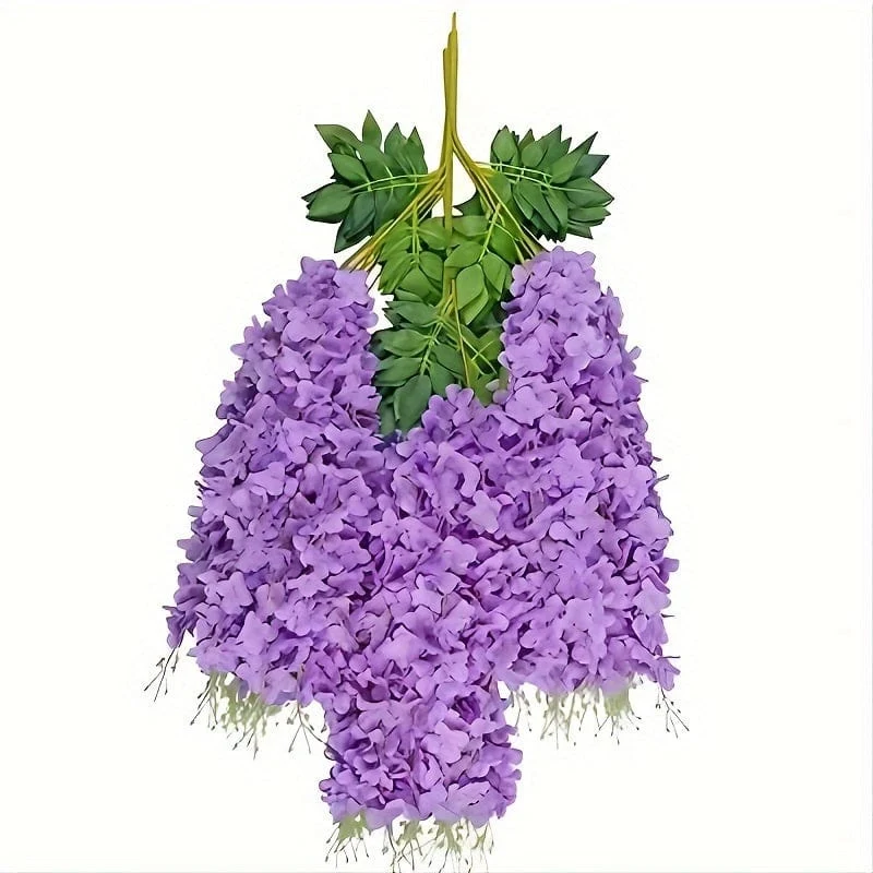 12 Stück künstliche Hängepflanzen, hochwertige antioxidative Kunstblumen, künstliche Glyzinienpflanzen, künstliche Pflanzen für Heimdekoration, Wanddekoration, Hochzeitsfeier-Dekoration