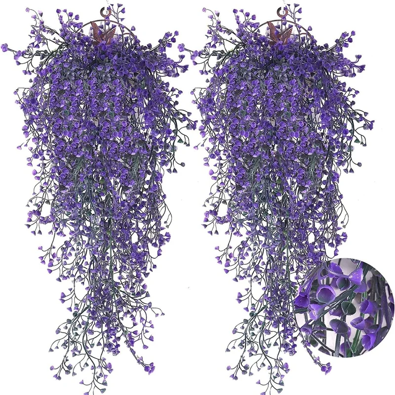 2 Stück hochwertige, oxidationsbeständige künstliche Hängepflanzen – perfekt für die Innen- und Außendekoration!