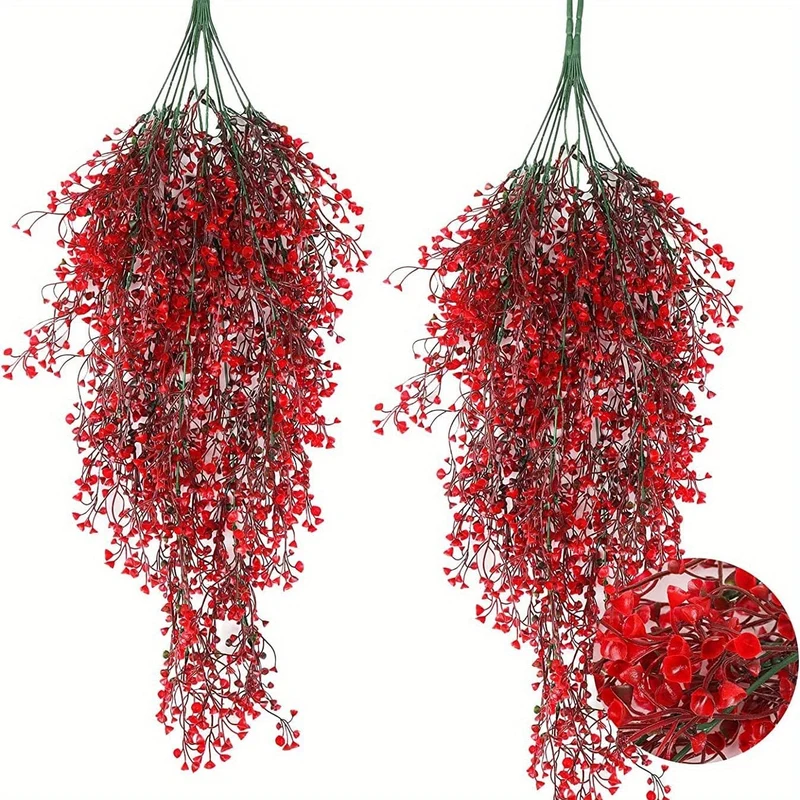 2 Stück hochwertige, oxidationsbeständige künstliche Hängepflanzen – perfekt für die Innen- und Außendekoration!