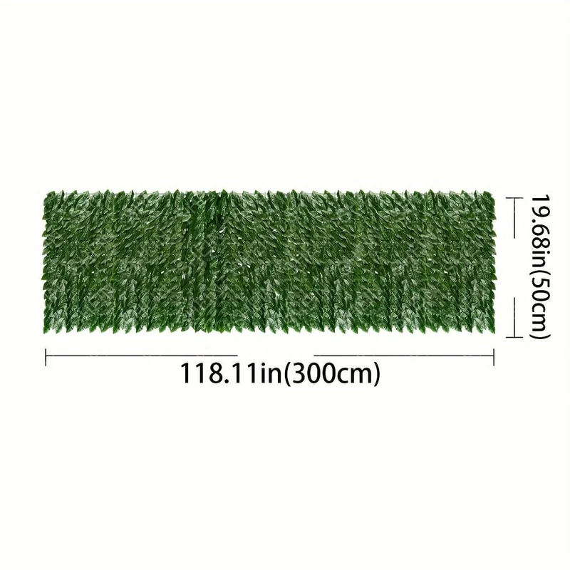 1 Stück künstliche Hecke, künstlicher Efeu-Zaun, Sichtschutz, gefälschter Blatt-Balkonzaun und Rankengrün, UV-Wanddekoration, Gartendekorationszaun im Freien