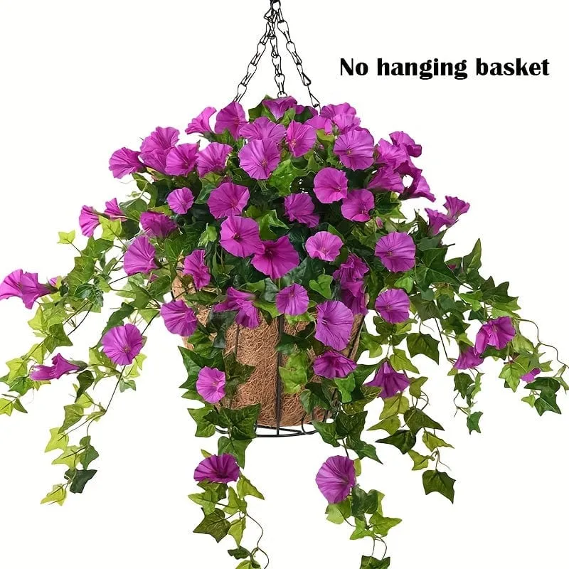 1 Stück künstliche Petunien-Blumen-Hängepflanze – perfekt für Außen-/Innendekoration.