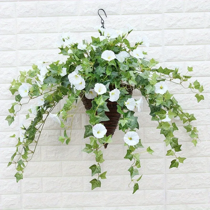 1 Stück künstliche Petunien-Blumen-Hängepflanze – perfekt für Außen-/Innendekoration.