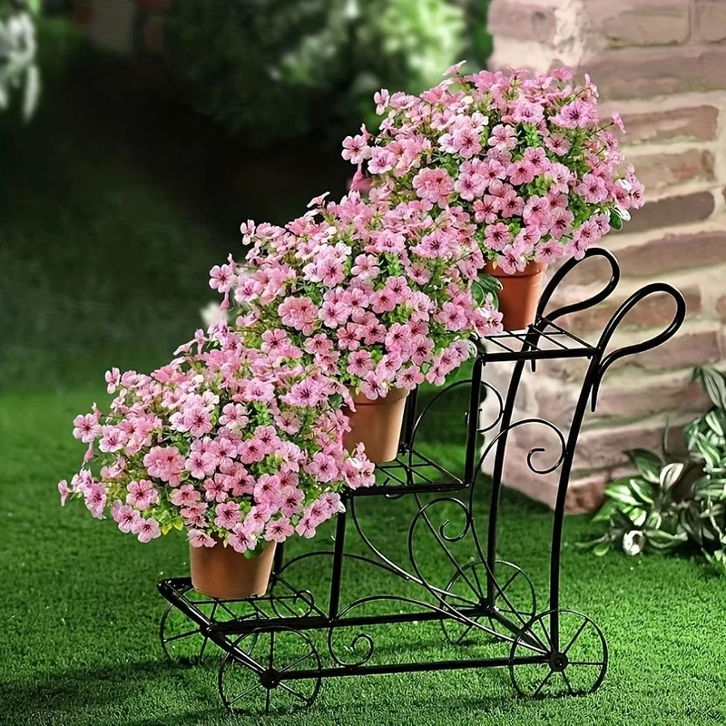 2/4 Stück, künstliche Blumen, gelbe Massen-UV-beständige Fake-Pflanzen für den Außenbereich, keine Verblassen, Herbstblumen, grüne Sträucher für Hängekörbe, Pflanzgefäße, Fenster-Außengarten-Yard-Dekoration, Wohnraum-Szenen-Dekoration