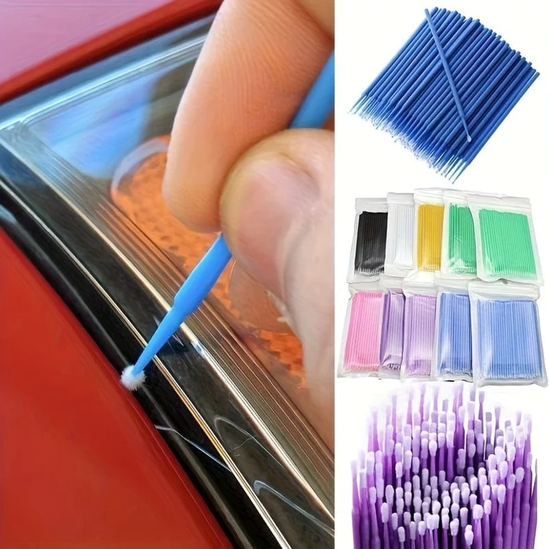 100 Stück Auto-Reinigungsbürste, kleine Bürste, Mikro-Bürstenspitzen, Autozubehör, Kopf, gründliche Reinigung, Malerei