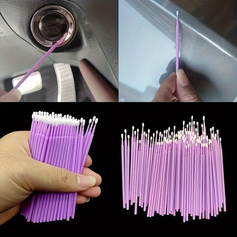 100 Stück Auto-Reinigungsbürste, kleine Bürste, Mikro-Bürstenspitzen, Autozubehör, Kopf, gründliche Reinigung, Malerei