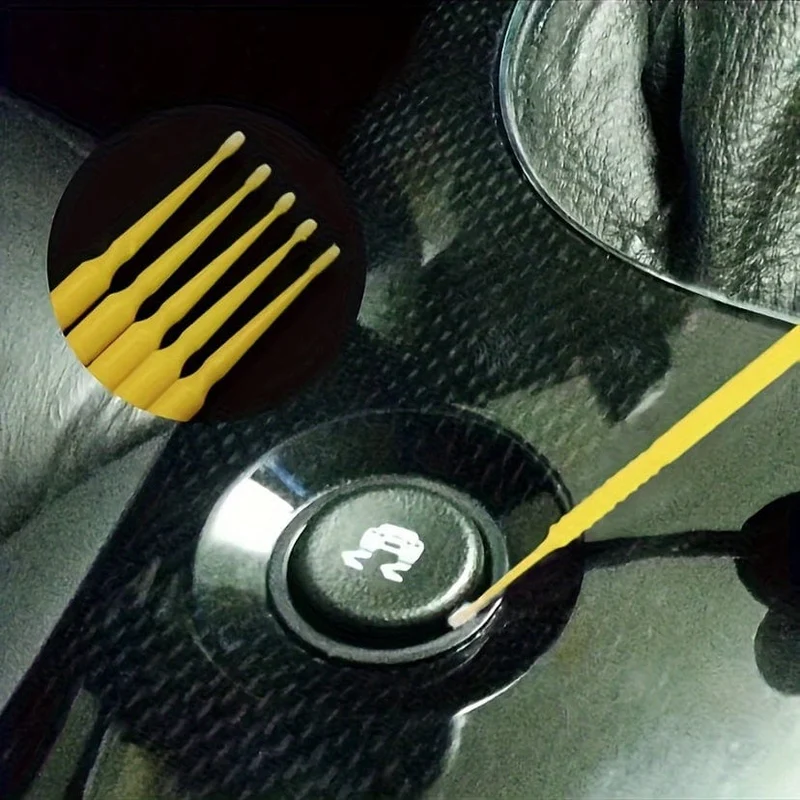 100 Stück Auto-Reinigungsbürste, kleine Bürste, Mikro-Bürstenspitzen, Autozubehör, Kopf, gründliche Reinigung, Malerei