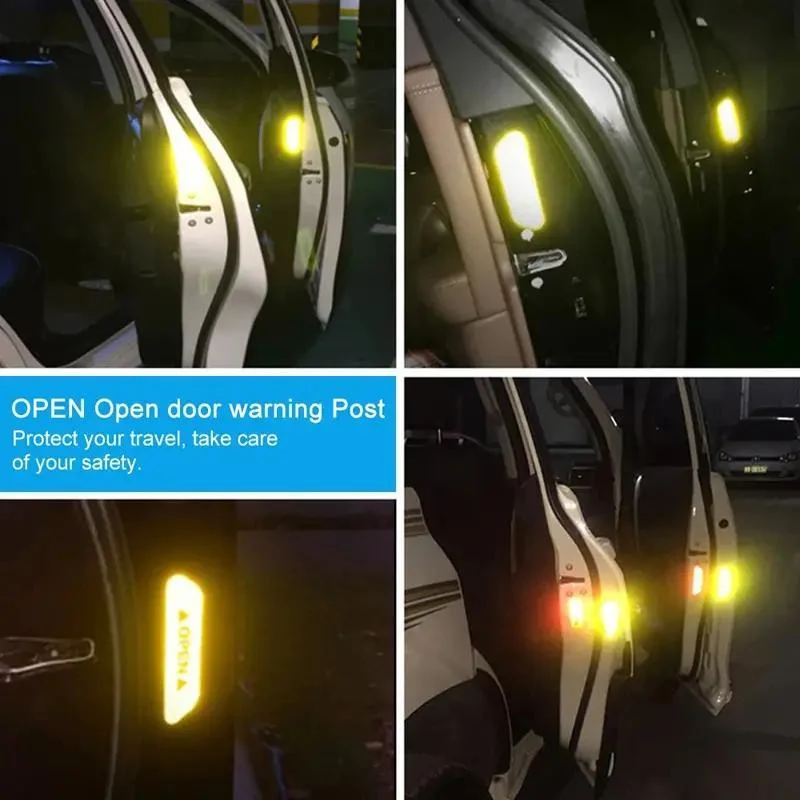 4 Stück reflektierende Warnaufkleber für Autotüren erhöhen die Sichtbarkeit und Sicherheit mit einfach anzubringenden Aufklebern.
