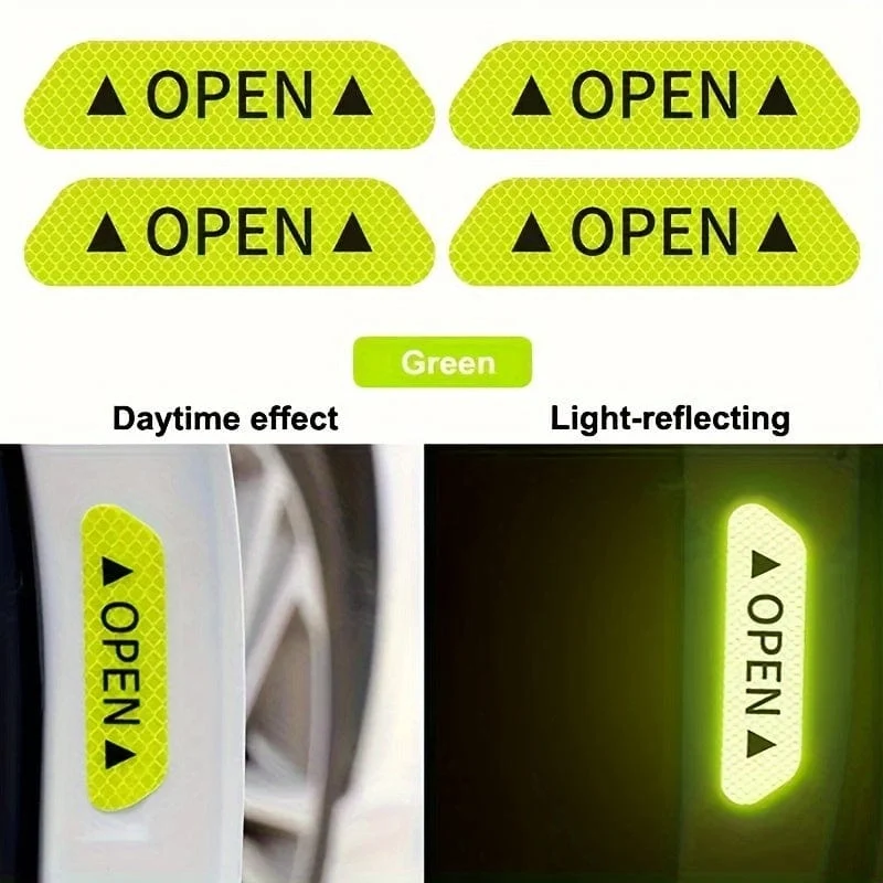 4 Stück reflektierende Warnaufkleber für Autotüren erhöhen die Sichtbarkeit und Sicherheit mit einfach anzubringenden Aufklebern.