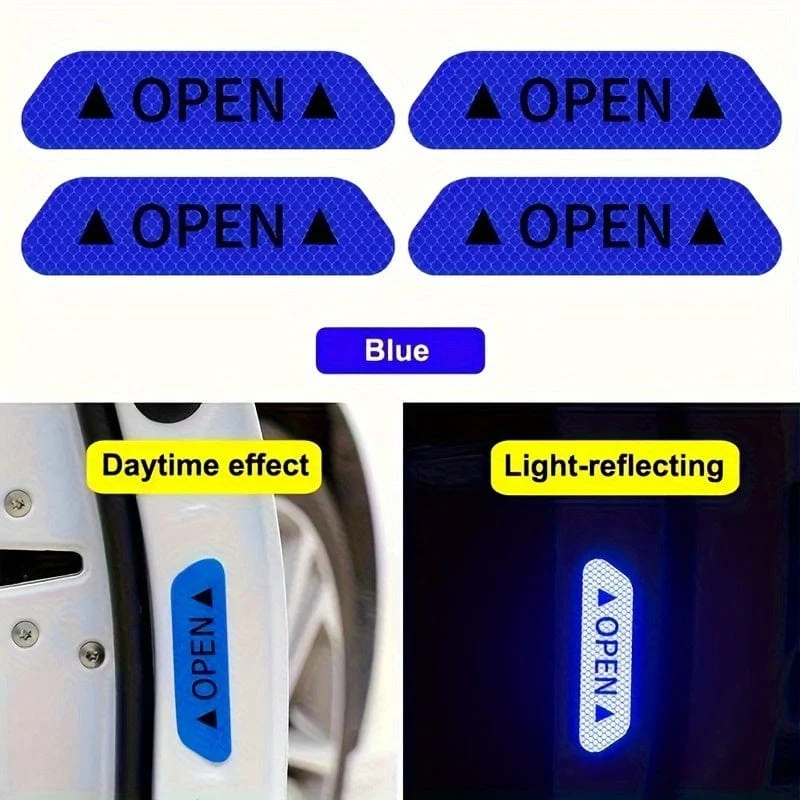 4 Stück reflektierende Warnaufkleber für Autotüren erhöhen die Sichtbarkeit und Sicherheit mit einfach anzubringenden Aufklebern.
