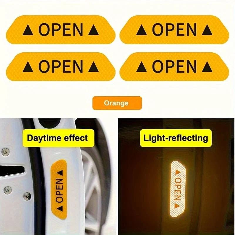 4 Stück reflektierende Warnaufkleber für Autotüren erhöhen die Sichtbarkeit und Sicherheit mit einfach anzubringenden Aufklebern.