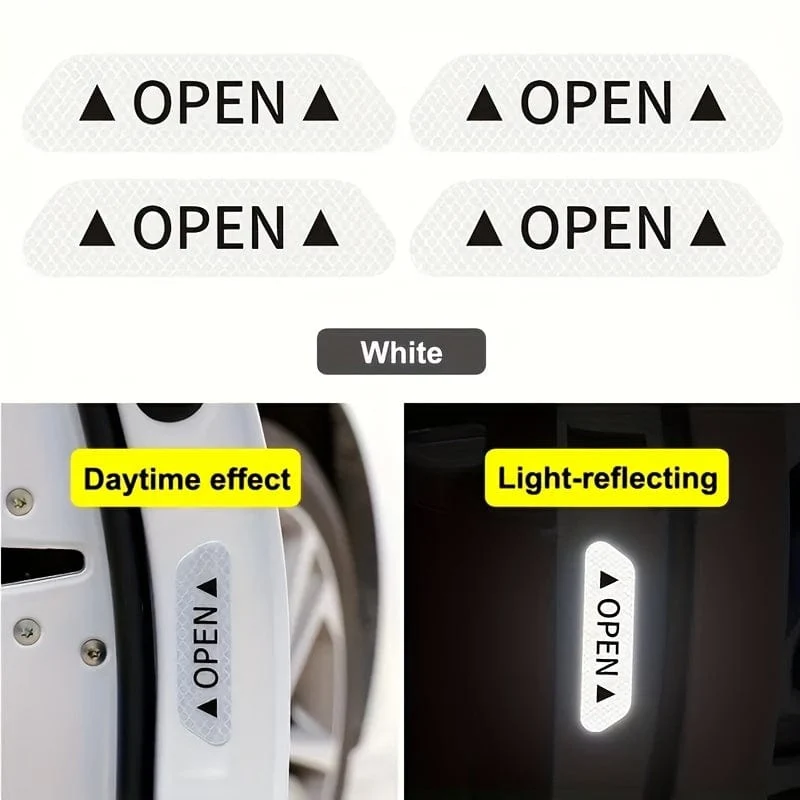 4 Stück reflektierende Warnaufkleber für Autotüren erhöhen die Sichtbarkeit und Sicherheit mit einfach anzubringenden Aufklebern.